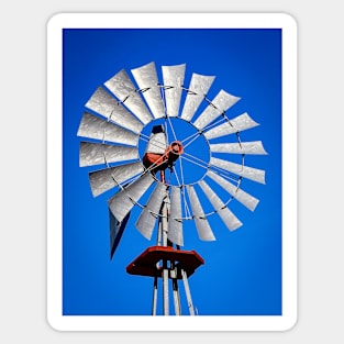 "Windmill Against Royal Blue Sky" Sticker